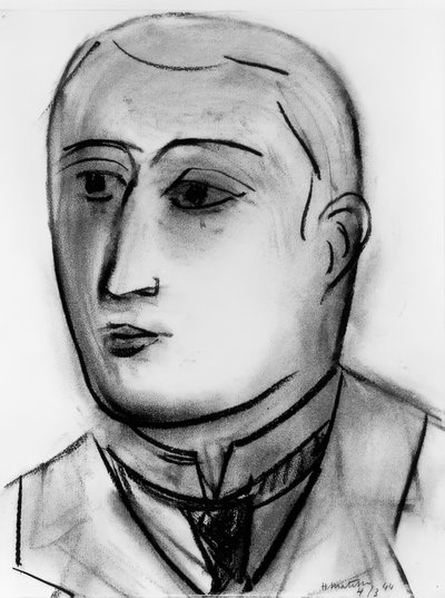 Tutkimus Guillaume Apollinairen muotokuvaa varten. tekijältä Henri Matisse