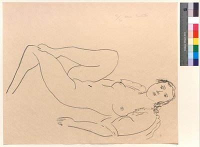 Makaava alaston nainen jalat koukussa tekijältä Henri Matisse