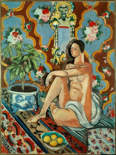 Kuvio koristeellinen koristeellinen kalvo (figure decorative sur fond ornamental) tekijältä Henri Matisse