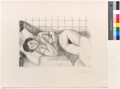 Nukkuva hahmo, huivi jalkojen päällä tekijältä Henri Matisse