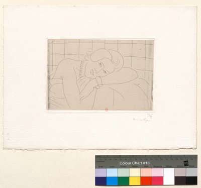 Hahmo, pää vasempaan käsivarteen nojaten tekijältä Henri Matisse