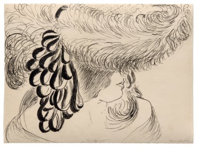 Tyttö sulkahattu päässä (Mlle Antoinette) tekijältä Henri Matisse