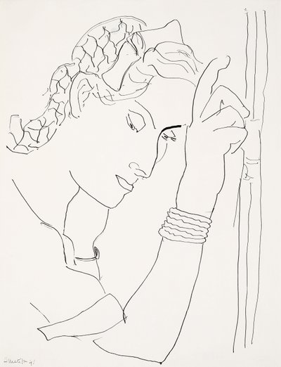 Naisen pää profiilissa tekijältä Henri Matisse