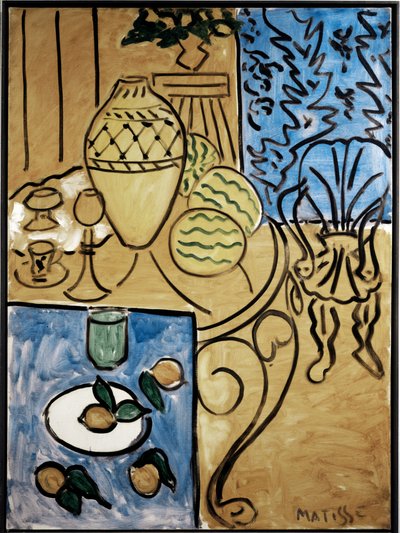 Sisustus, keltainen ja sininen tekijältä Henri Matisse
