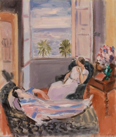 Sisätilojen kaksi hahmoa, avoin ikkuna tekijältä Henri Matisse