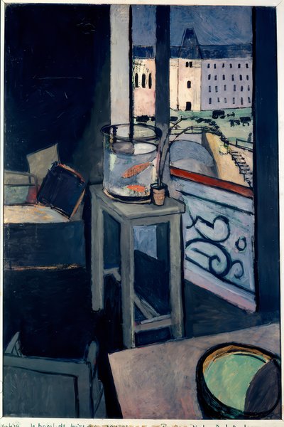 Sisustus, kultakala-astia tekijältä Henri Matisse