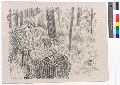 Nuori tyttö lepotuolissa metsikössä tekijältä Henri Matisse