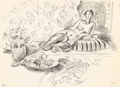 Makaava odalisko II, noin 1927 (tussi ja tussi paperille). tekijältä Henri Matisse