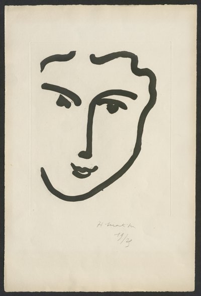 Nadia iloisesti hymyilevänä tekijältä Henri Matisse