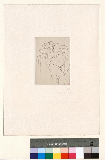 Alasti, istuen helminauhalla tekijältä Henri Matisse