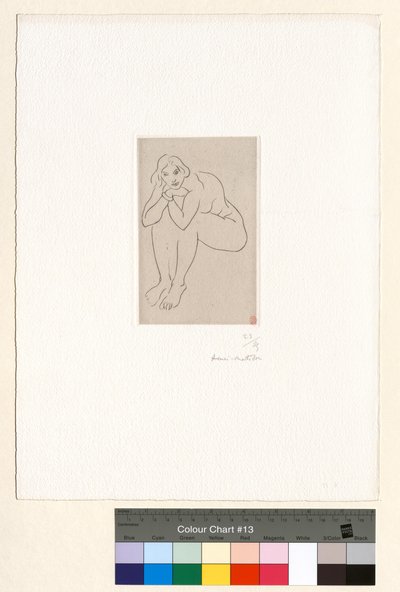 Istuva alaston, ylävartalo polviin nojaten tekijältä Henri Matisse