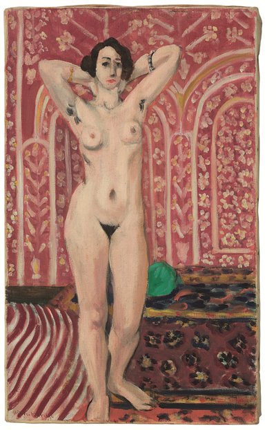 Alaston punaisella taustalla tekijältä Henri Matisse