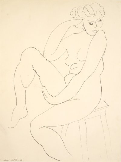 Alaston istuu jakkaralla tekijältä Henri Matisse