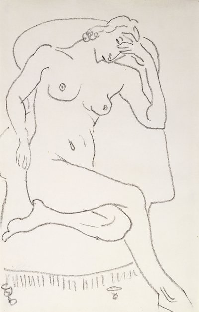 Alaston nainen nojatuolissa, n.1922-24 (lyijykynä paperille) tekijältä Henri Matisse