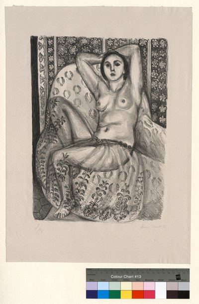 Istuva odaliski, jolla on tyllihame tekijältä Henri Matisse