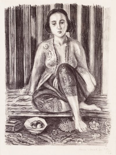 Odaliskia hedelmälautasen kanssa tekijältä Henri Matisse