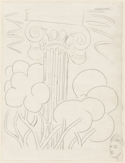 Useita sonetteja: "A la nue accablante...", levy 29 teoksesta Poesies de Mallarmé. tekijältä Henri Matisse