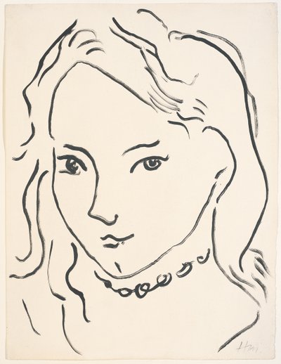 Margueriten muotokuva, noin 1906-1907 (sivellin ja tussi paperille). tekijältä Henri Matisse