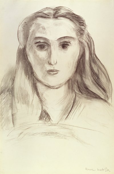 Muotokuva nuoresta naisesta, jolla on hiukset alhaalla (L.N. Delektorskaja) tekijältä Henri Matisse