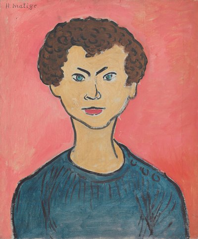 Muotokuva kiharat hiukset, merensininen villapaita tekijältä Henri Matisse