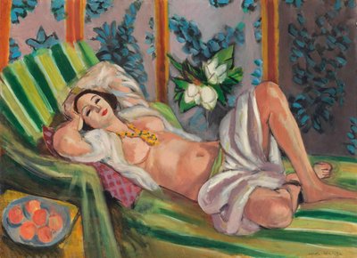 Makuuasennossa Odalisko ja magnoliat tekijältä Henri Matisse