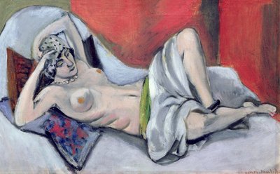 Makaava alaston verhottuna, noin 1923-24 (öljy kankaalle) tekijältä Henri Matisse