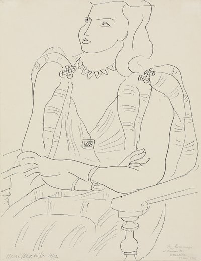 Istuva nainen tekijältä Henri Matisse