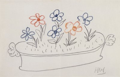 Some Flowers (lyijykynä ja väriliidut paperille) tekijältä Henri Matisse