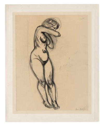 Seisova alaston nainen, joka kiertyy kohti selkäänsä tekijältä Henri Matisse