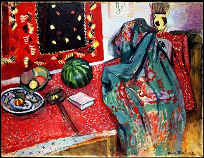 Asetelma punaisen maton kanssa tekijältä Henri Matisse