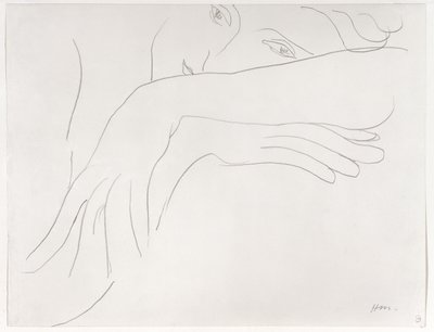 Tutkimus tuolin selkänojaan nojaavasta mallista tekijältä Henri Matisse