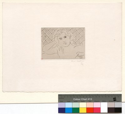 Torso kukkakuvioista taustaa vasten tekijältä Henri Matisse