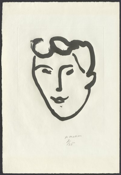 Naisen kasvot [naamio ja hiusrullat] tekijältä Henri Matisse