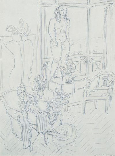 Nainen sisätiloissa; Hotel Regina, Cimiez, Nizza tekijältä Henri Matisse