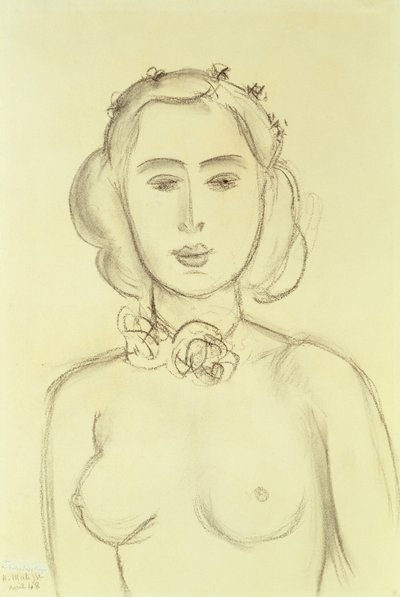Nainen, jolla on paljaat rinnat tekijältä Henri Matisse