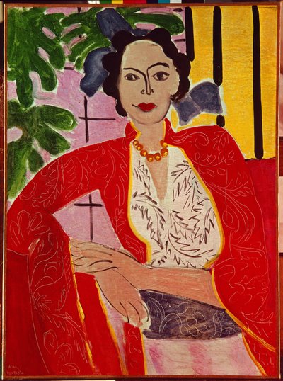 Nainen, jolla on helmikaulakoru tekijältä Henri Matisse