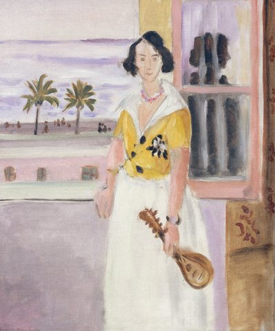 Nainen mandoliinin kanssa, noin 1921-22 (öljy kankaalle). tekijältä Henri Matisse