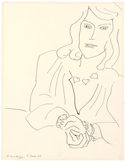 Naisen pää ja kaulakoru tekijältä Henri Matisse