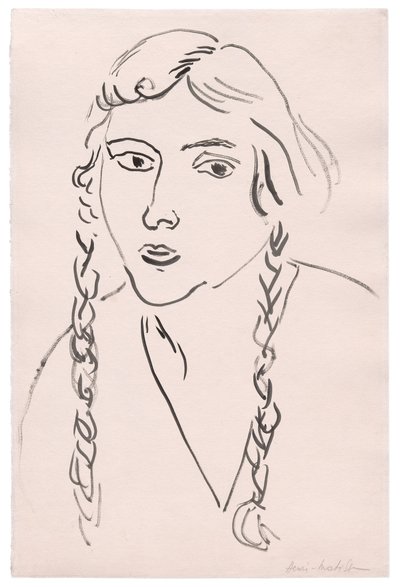 Nuori tyttö, jolla on letit tekijältä Henri Matisse