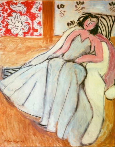Nuori nainen, jolla on valkoinen turkistakki tekijältä Henri Matisse