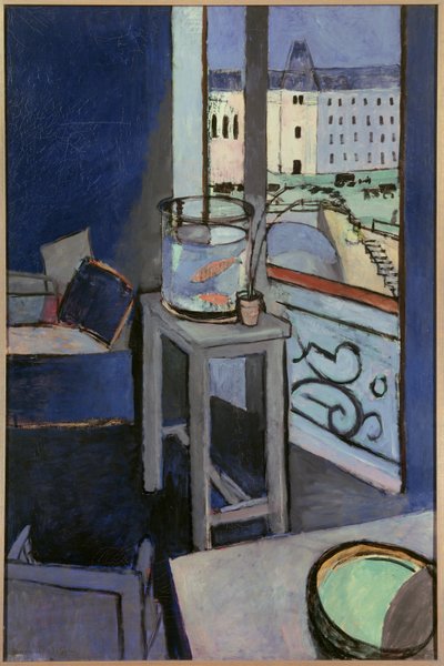 sisätilojen kultakala-astia 1914 (öljy kankaalle) tekijältä Henri Matisse