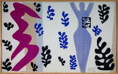 jazz - le lanceur de couteaux 1943 (Gouache leikattu ja liimattu paperille, kiinnitetty kankaalle) tekijältä Henri Matisse