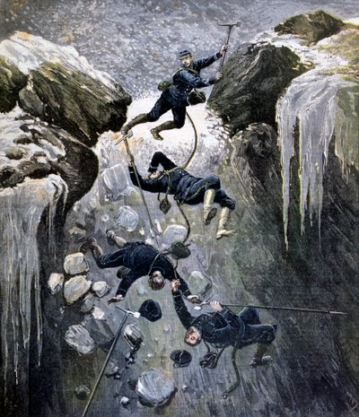 Kauhea onnettomuus Alpeilla, 1892 tekijältä Henri Meyer