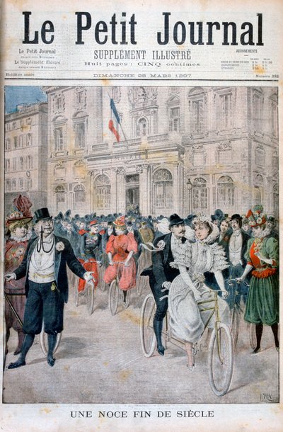 Häät polkupyörällä, Ranska, 1897 tekijältä Henri Meyer