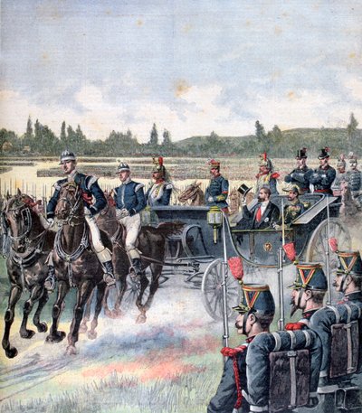 Tasavallan presidentin saapuminen, sotilaskatsaus, 14. heinäkuuta 1891. tekijältä Henri Meyer