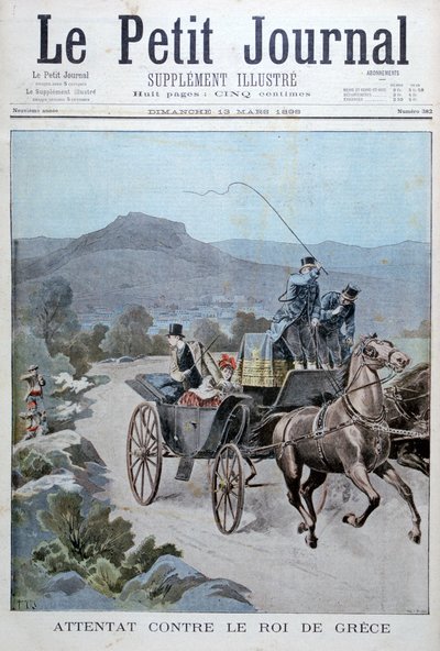Hyökkäysyritys Kreikan kuningasta vastaan 1898 tekijältä Henri Meyer