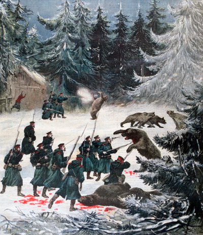 Karhun hyökkäys, Venäjä, 1892 tekijältä Henri Meyer