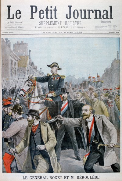 Paul Déroulède tarttumassa kenraali Rogetsin suitsiin, Pariisi, 1899 tekijältä Henri Meyer
