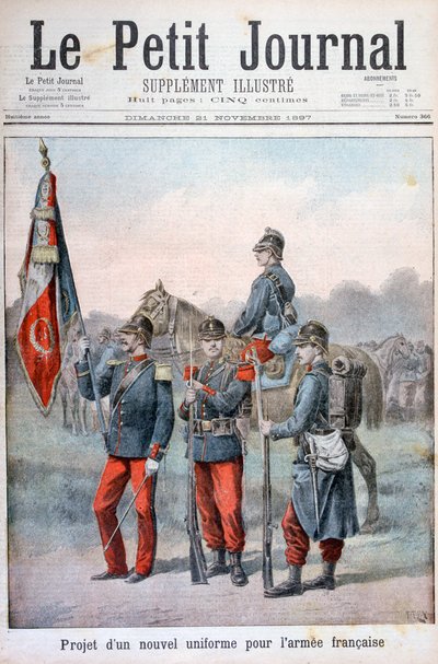 Ehdotettu uusia univormuja Ranskan armeijalle, 1897 tekijältä Henri Meyer