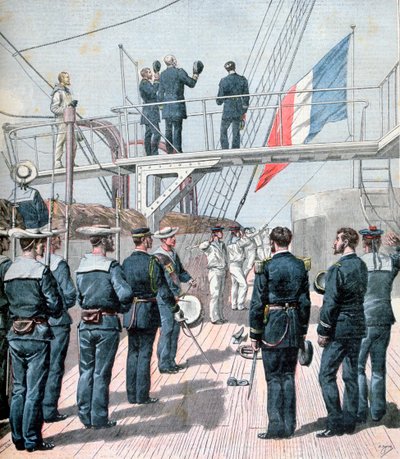 Tervehdys lipulle, Ranskan merivoimien liikkeitä, 1891 tekijältä Henri Meyer